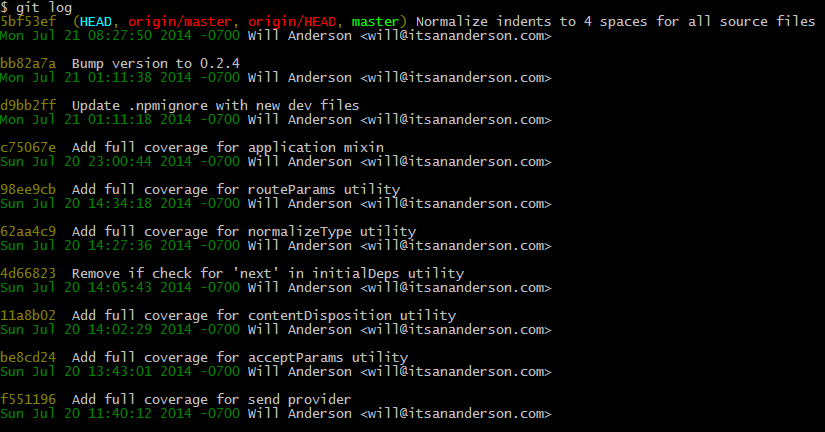 Customize Your Git Log Format Will Anderson